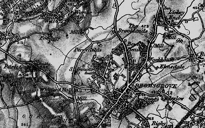 Old map of Sidemoor in 1898
