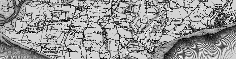 Old map of Sidlesham in 1895