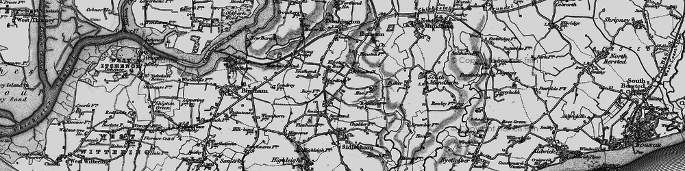 Old map of Sidlesham Common in 1895