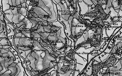 Old map of Afon Denys in 1898