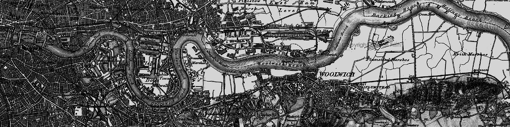 Old map of Woolwich Reach in 1896