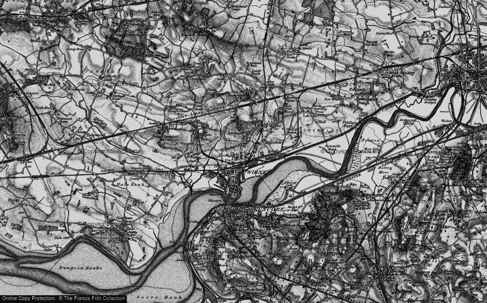 Old Map of Simm's Cross, 1896 in 1896