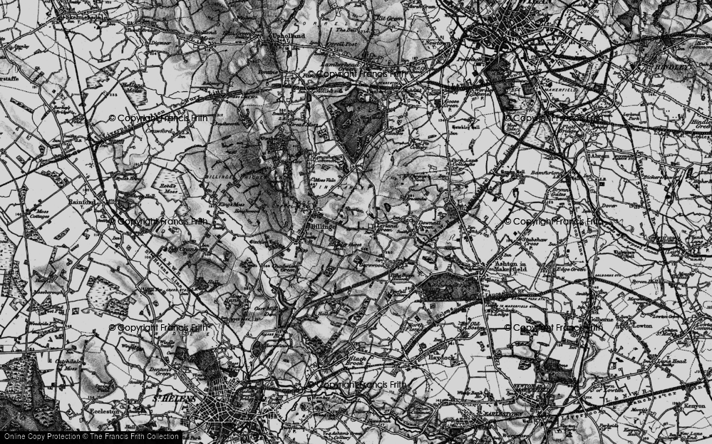 Old Map of Simm's Lane End, 1896 in 1896