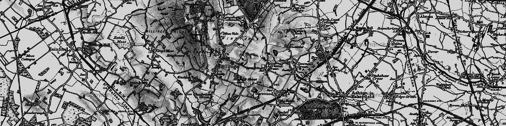 Old map of Simm's Lane End in 1896