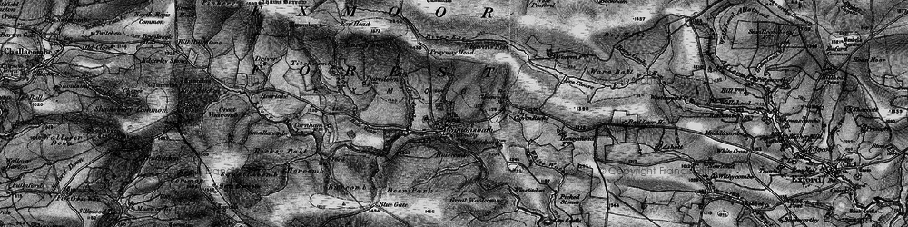 Old map of Exmoor in 1898