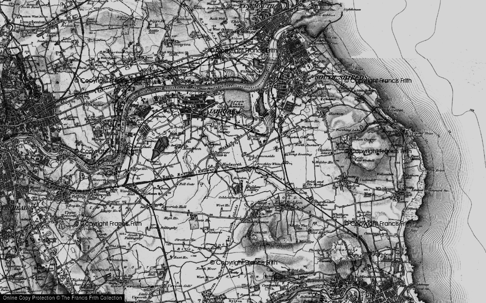 Old Map of Simonside, 1898 in 1898