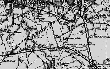 Old map of Simonside in 1898