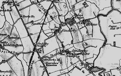 Old map of Sinderby in 1898