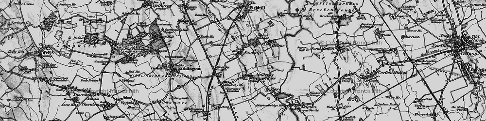 Old map of Sinderby in 1898