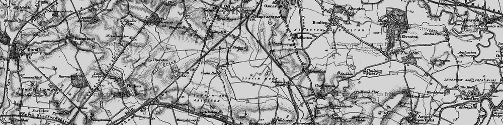 Old map of Sinfin Moor in 1895