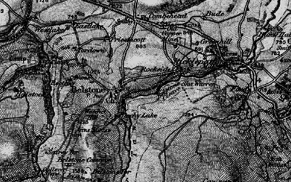 Old map of Belstone Cleave in 1898