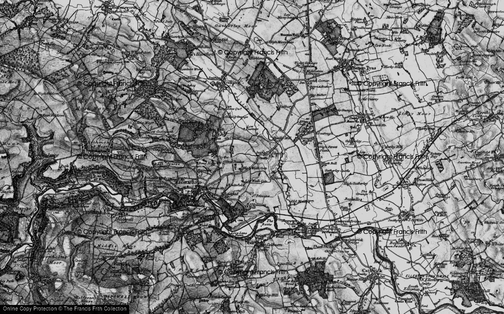 Old Map of Historic Map covering Brough Moor in 1897