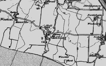 Old map of Skeffling in 1895