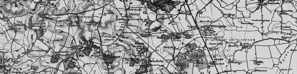 Old map of Skendleby Psalter in 1899