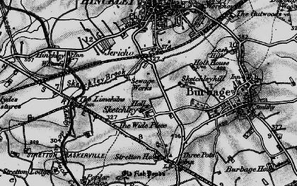 Old map of Stretton Baskerville Village in 1899