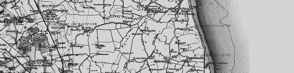 Old map of Slackholme End in 1898