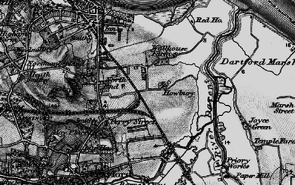 Old map of Slade Green in 1896