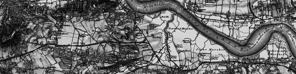 Old map of Slade Green in 1896