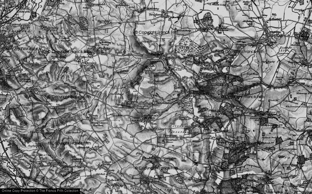 Old Map of Slade Hooton, 1895 in 1895