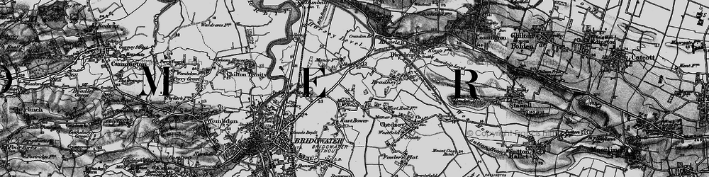 Old map of Slape Cross in 1898