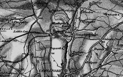 Old map of Slaughterbridge in 1895