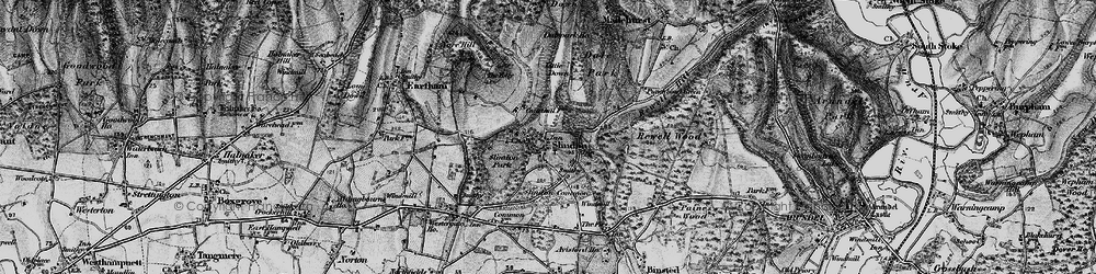 Old map of Slindon in 1895