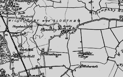 Old map of Sloothby in 1898