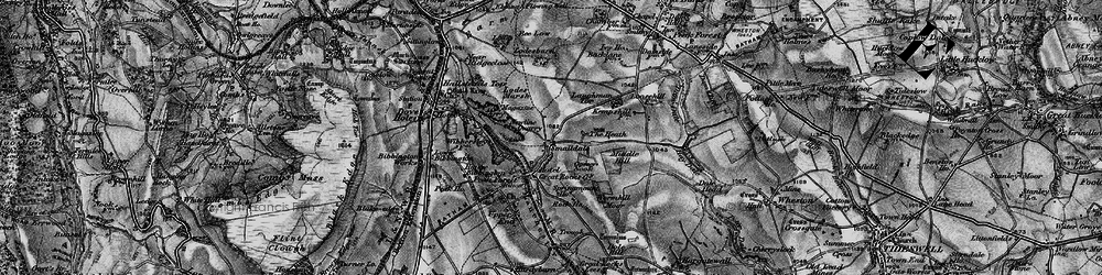 Old map of Batham Gate (Roman Road) in 1896