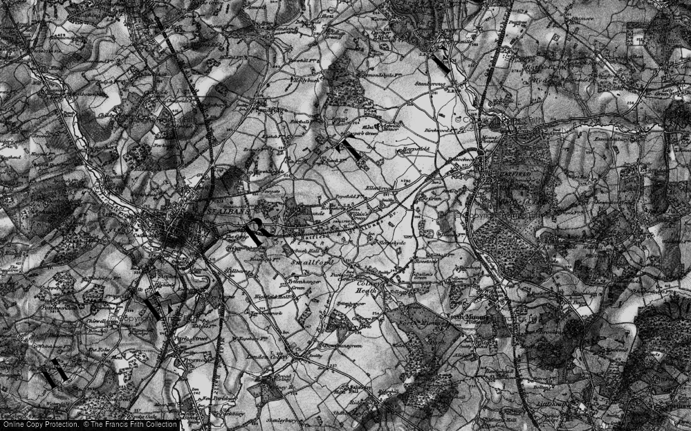 Old Map of Historic Map covering Oaklands in 1896