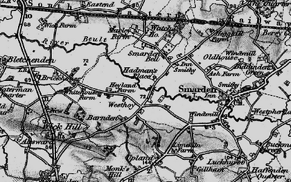 Old map of Smarden Bell in 1895