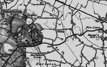 Old map of Smithy Lane Ends in 1896
