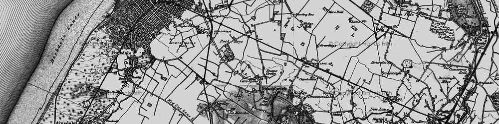 Old map of Snape Green in 1896