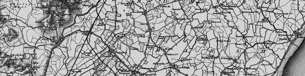 Old map of Snave in 1895