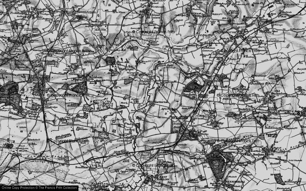 Old Map of Snetterton, 1898 in 1898