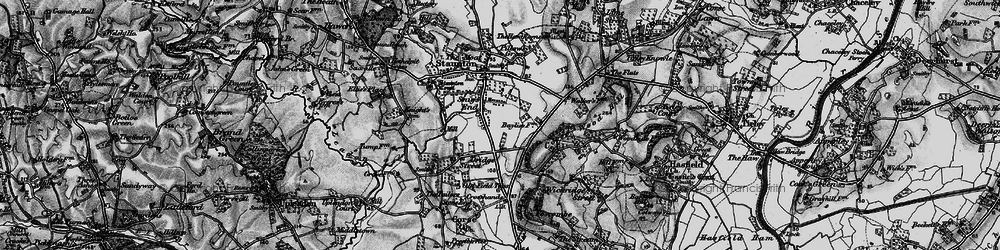 Old map of Snig's End in 1896