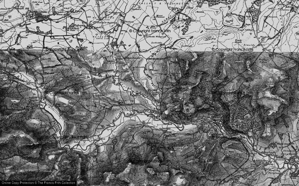 Old Map of Historic Map covering Wreigh Burn in 1897