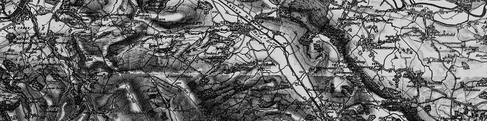 Old map of Snodhill in 1898