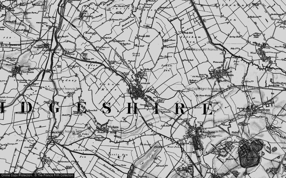 Old Map of Soham, 1898 in 1898