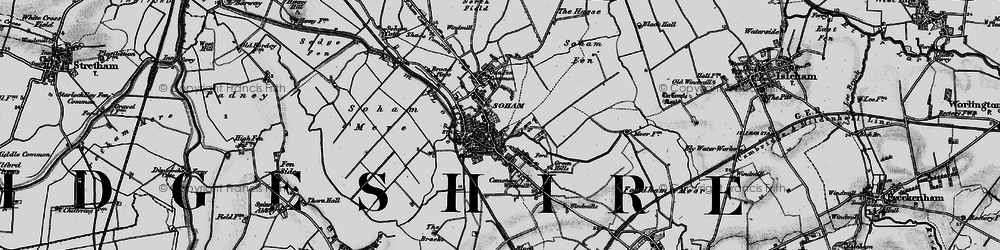 Old map of Soham in 1898