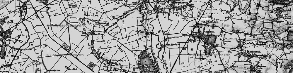 Old map of Sollom in 1896