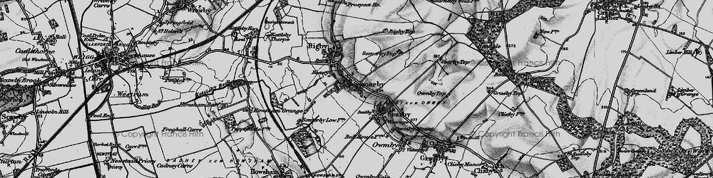Old map of Bigby Top in 1895