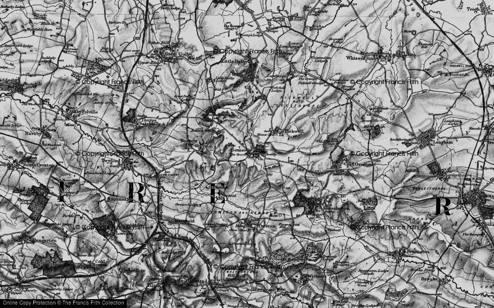 Old Map of Historic Map covering Burrough Hill Country Park in 1899