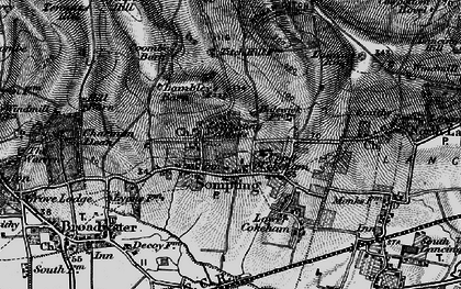 Old map of Sompting Abbotts in 1895