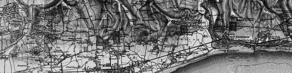 Old map of Sompting Abbotts in 1895