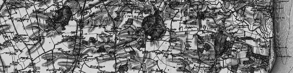Old map of Sotterley in 1898