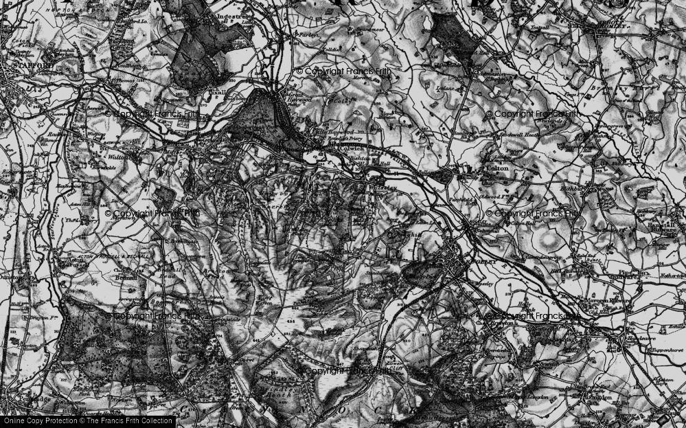 Old Map of Historic Map covering Wolseley Plain in 1898