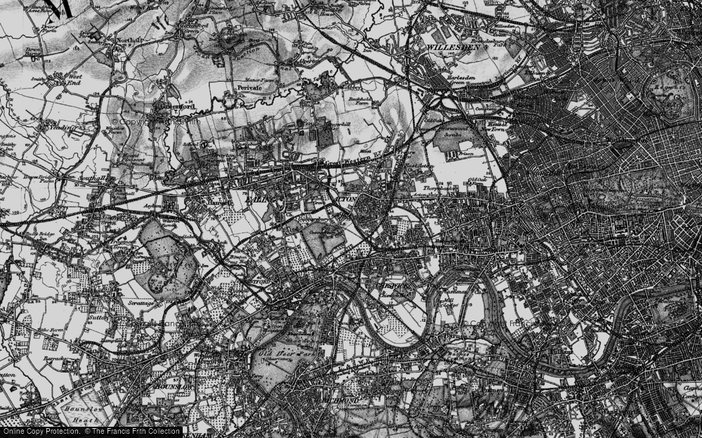 Old Map of South Acton, 1896 in 1896