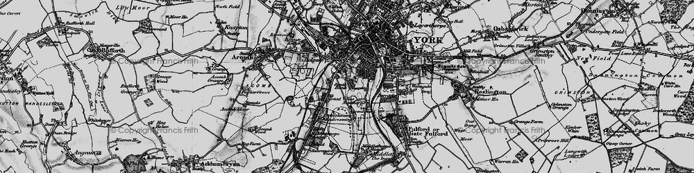 Old map of South Bank in 1898