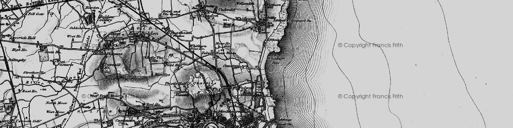 Old map of Whitburn Bay in 1898