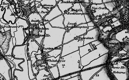 Old map of South Bockhampton in 1895